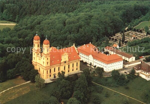 Ellwangen Jagst Pfarr und Wallfahrtskirche Fliegeraufna