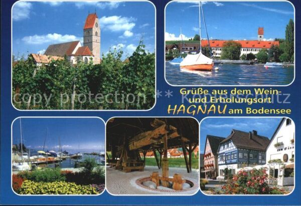 Hagnau Bodensee Kirche Ortsansicht Hafen