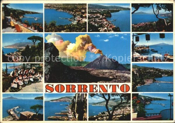Sorrento Campania Total und Teilansichten Vulkanausbruch
