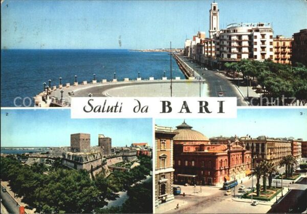 Bari Puglia Rotonda e lungomare Castello Svevo Teat