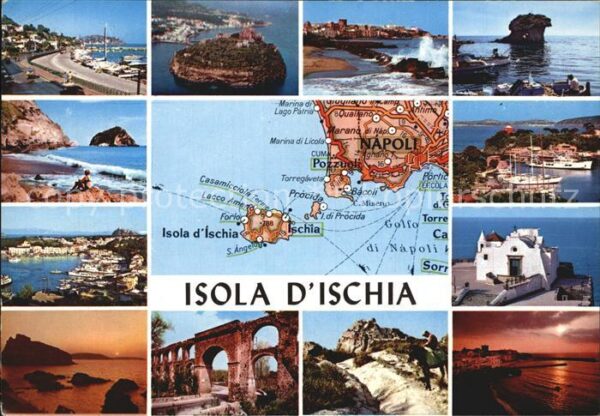 Isola d Ischia Teilansichten Übersichtskarte