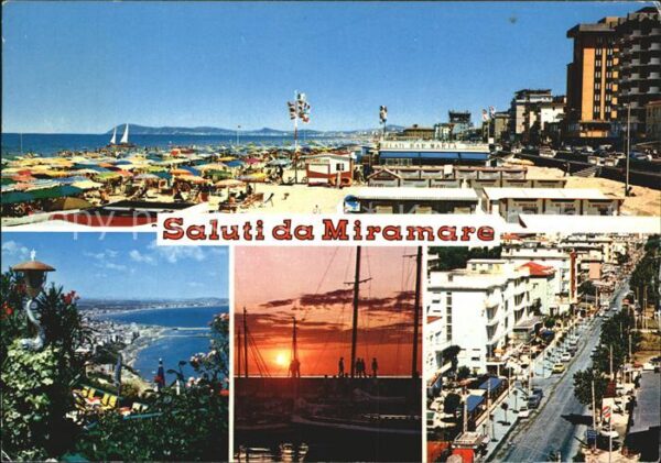 Miramare di Rimini  Strand Panorama Hafen Strassenpartie