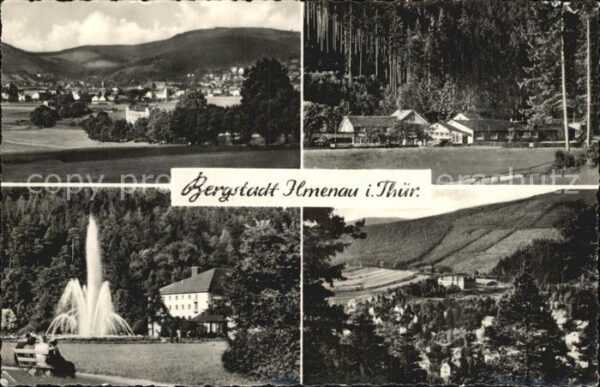 Ilmenau Thueringen Panorama Teilansichten Fontäne