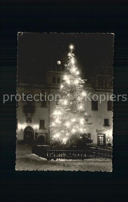 Meissen Elbe Sachsen Weihnachtsbaum am Rathaus