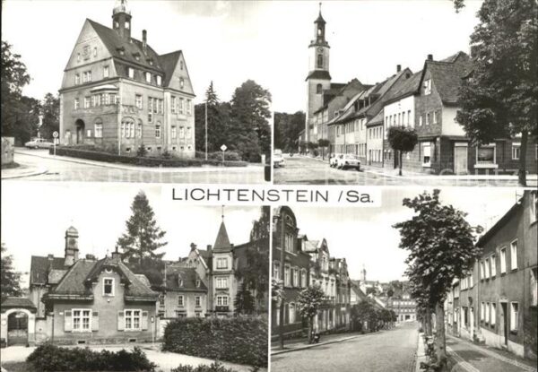 Lichtenstein Hohenstein-Ernstthal Rathaus Poststr Seminargässchen Aug Beb