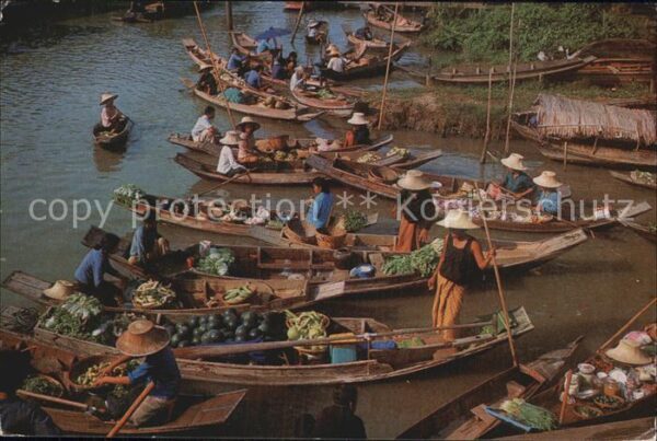 Haendler Wad Sai Floating Market Dhonburi Thaila
