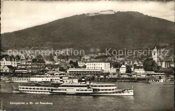 Dampfer Seitenrad Königswinter am Rhein Petersberg