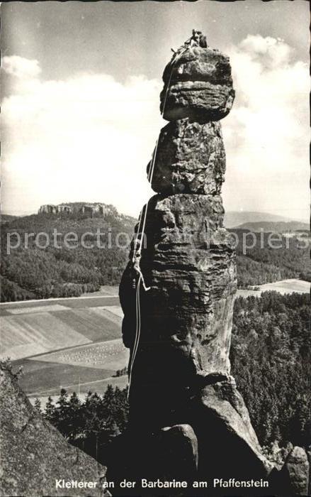 Klettern Bergsteigen Barbarine Pfaffenstein