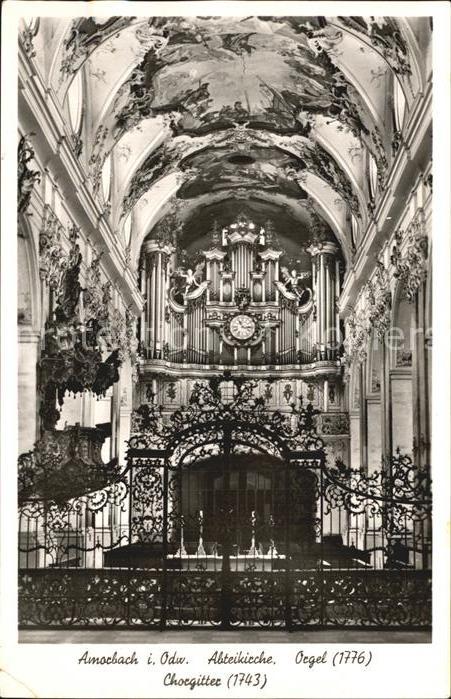Kirchenorgel Amorbach Odenwald Abteikirche Chorgitte