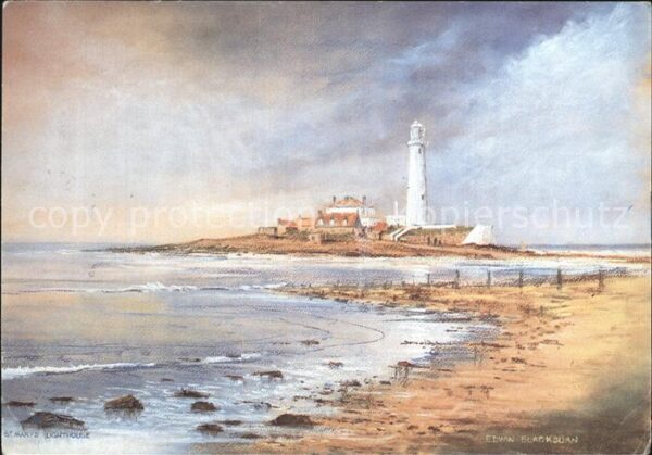 Leuchtturm Lighthouse St. Marys Lighthouse Künstlerkarte Edwi