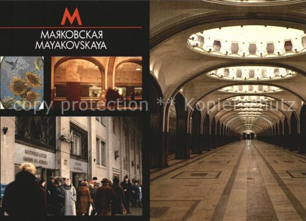 U-Bahn Subway Underground Metro Moskau Mayakovskaya Station