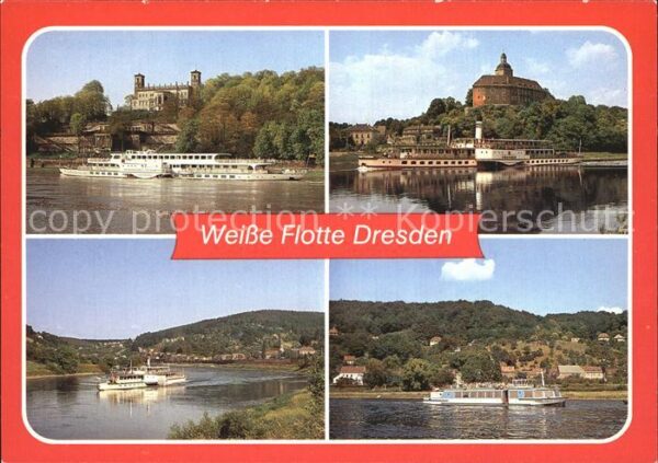 Dampfer Seitenrad Weisse Flotte Dresden Motorschiff Obere
