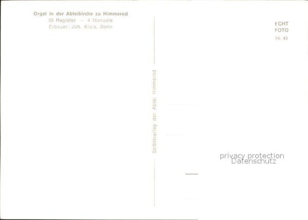 Kirchenorgel Abteikirche Himmerod – Bild 2