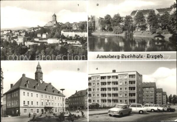 Annaberg-Buchholz Erzgebirge Schutzteich Rathaus Neubaugebiet Herman