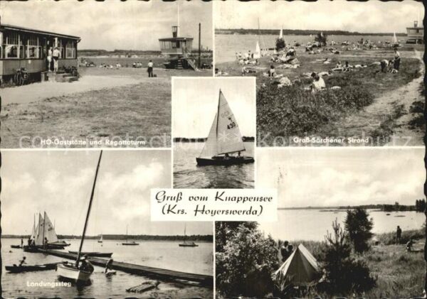 Knappensee Oberlausitz HO Gaststätte Landungssteg Strand