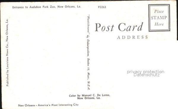 New Orleans Louisiana Entrance to Audubon Parkt Zoo – Bild 2
