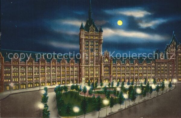 Albany New York Delaware and  Hudson Building im Mondsc