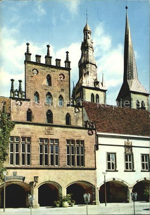 Lemgow Niedersachsen Rathaus mit Türmen von St. Nicolai