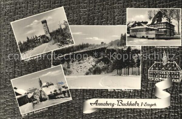 Annaberg-Buchholz Erzgebirge Pöhlberghaus Annenkirche Winterlandscha