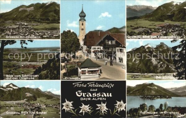 Grassau Chiemgau Panorama Hochfelln Rachel Ortsmotiv Kir