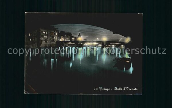 Firenze Florenz Notte d_Incanto Arno Brücke Nachtaufnah