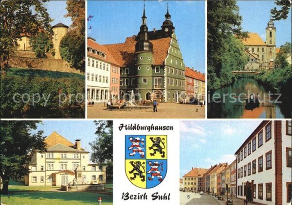 Hildburghausen Stadtmauer Rathaus Friedenspark Stadtth