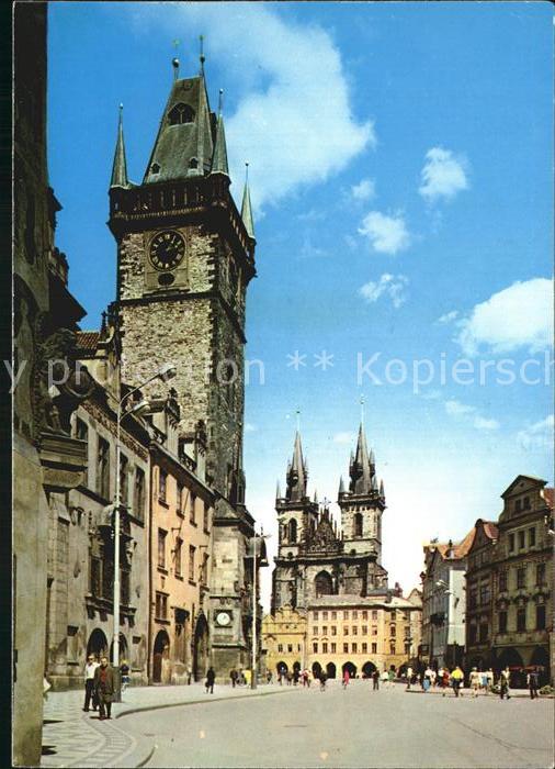 Praha Prahy Prague Staromestska radnice a Tynsky chram Alt