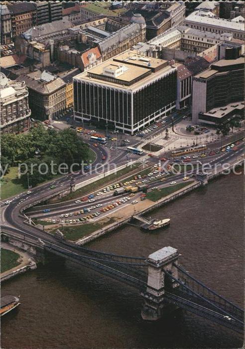 Budapest Friedensbrücke Donau Fliegeraufnahme