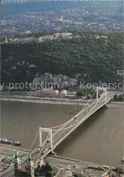Budapest Elisabethbrücke Donau Fliegeraufnahme