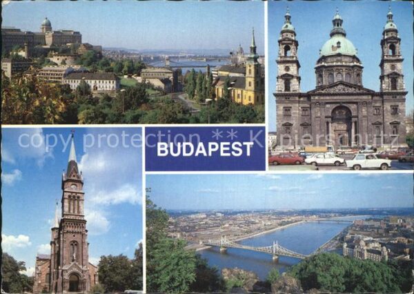 Budapest Stadtbild mit Donau Brücke Kirche