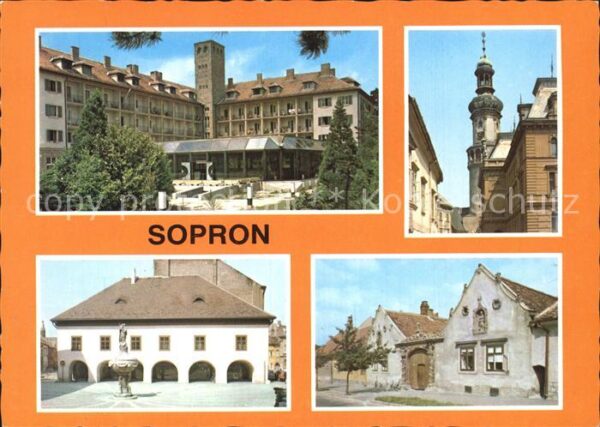 Sopron Oedenburg Teilansichten Gebäude Kirche Brunnen