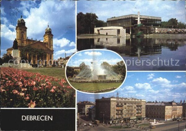 Debrecen Debrezin Kirche Denkmal Springbrunnen Restaurant