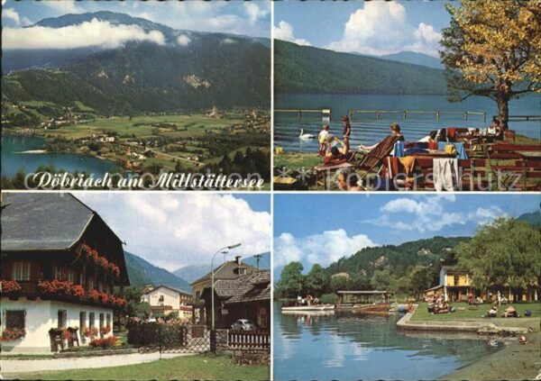 Doebriach Millstaettersee Panorama Ortspartie Badestrand