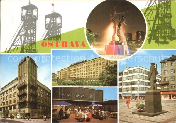 Ostrava Fontana pred Domem kultury Obchodni dum