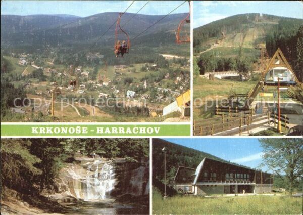 Krkonose Harrachov celkovy pohled Areal müstkü s
