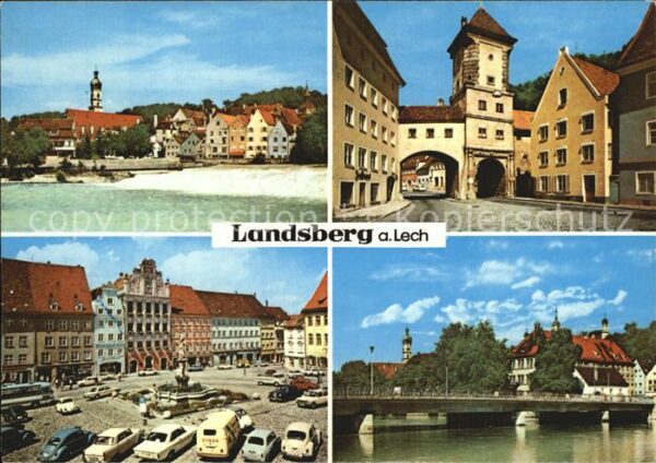 Landsberg Lech Torturm Hauptplatz Rathaus Carolinenbrü