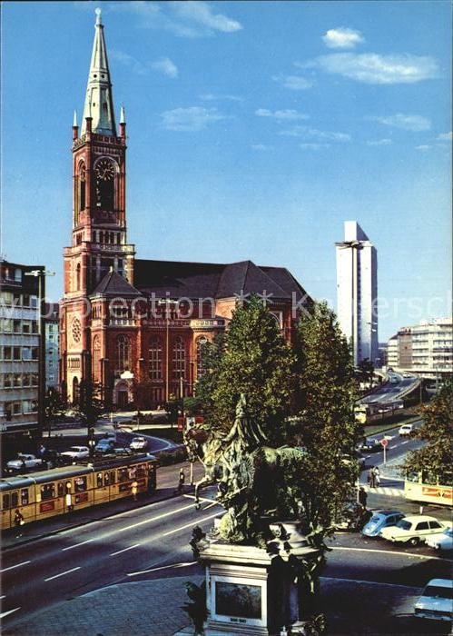 Duesseldorf Kaiser-Wilhelm-Denkmal Thyssen-Hochhaus