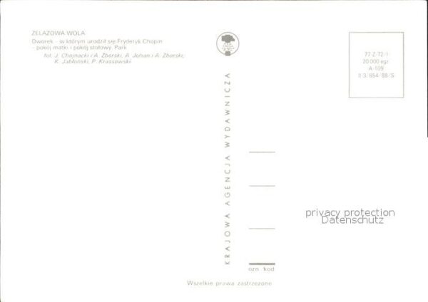 Zelazowa Wola Dworek Fryderyk Chopin Geburtshaus Komp – Bild 2