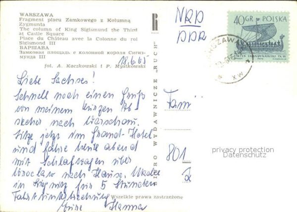 Warszawa Placu Zamkowego z Kolumna Zygmunta Schl – Bild 2
