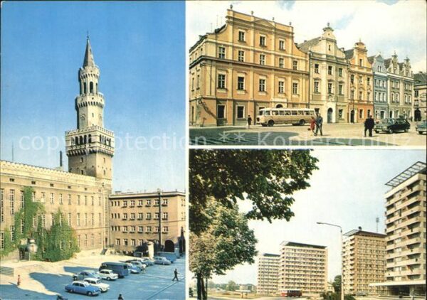 Opole Oppeln Oberschlesien Ratusz Zabytkowe kamieniczki w Rynku Wi