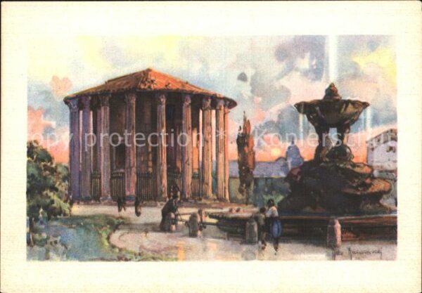 Roma Rom Tempio di Veste Tempel Künstlerkarte