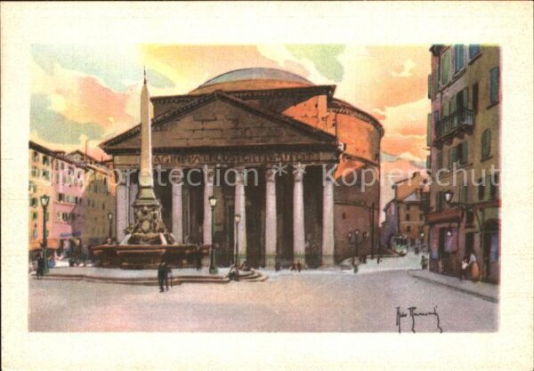 Roma Rom Il Pantheon Künstlerkarte