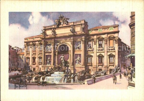 Roma Rom Fontana die Trevi Künstlerkarte