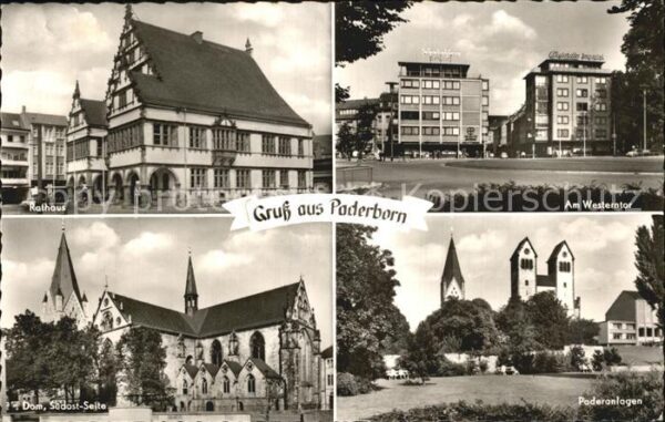 Paderborn Am Wesertor Paderanlagen Rathaus Dom Sü