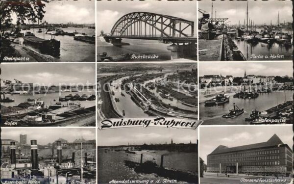 Duisburg Ruhr Hafenpartie Ruhrbrücke Rheinpartie Eise
