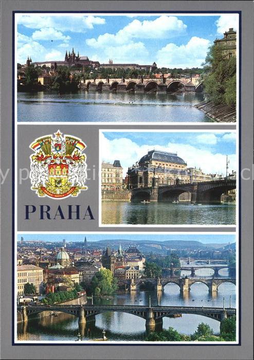 Prag Prahy Prague Gesamtansicht Karlsbrücke
