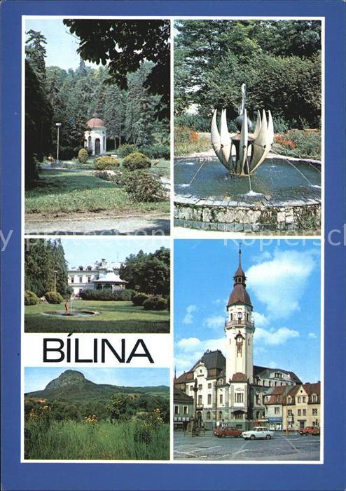 Bilina Bilin Tschechien Pramen Park s fontanou Dum J Fucik Bore