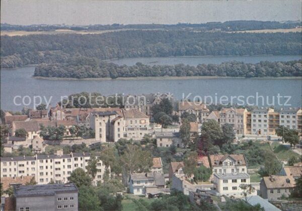 Mragowo Sensburg Fragment miasta w dali jedioro Czos