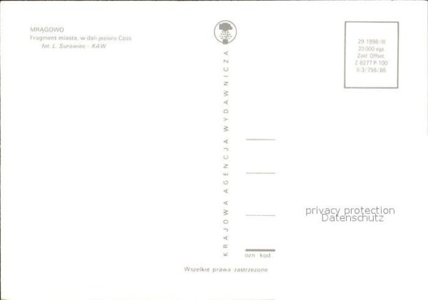 Mragowo Sensburg Fragment miasta w dali jedioro Czos – Bild 2