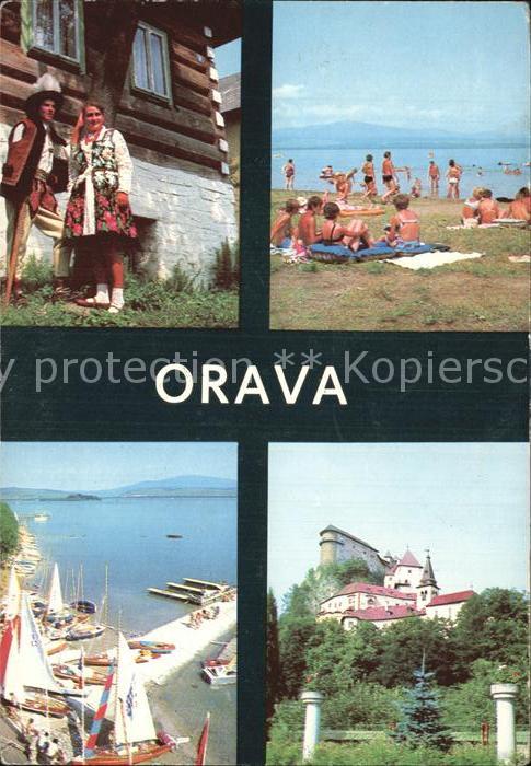 Orava Trachtenpaar Strand Seebrücke Schloss